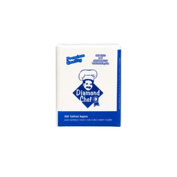 Diamond Chef brand 500-count trifold napkins package for commercial foodservice and wholesale food distribution.