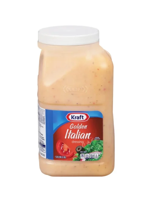 Kraft Golden Italian dressing in a 1-gallon container, ideal for foodservice distribution and wholesale food supply operations.